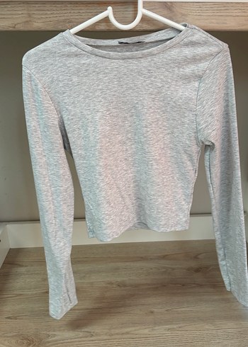 Gri Kadın İnce Uzun Kollu Keten Kazak - Görsel 4