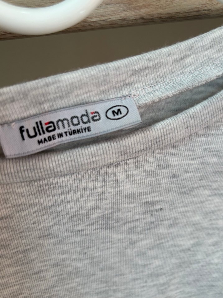 Gri Kadın İnce Uzun Kollu Keten Kazak - Görsel 2