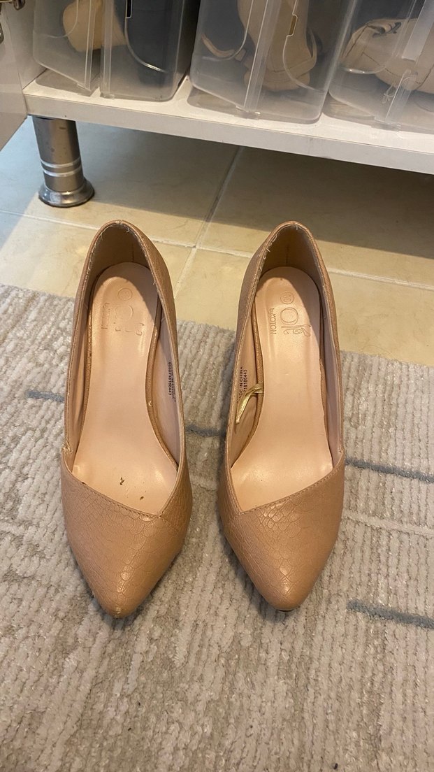 Bej Yılan Desenli Bağcıklı Stiletto - Görsel 2