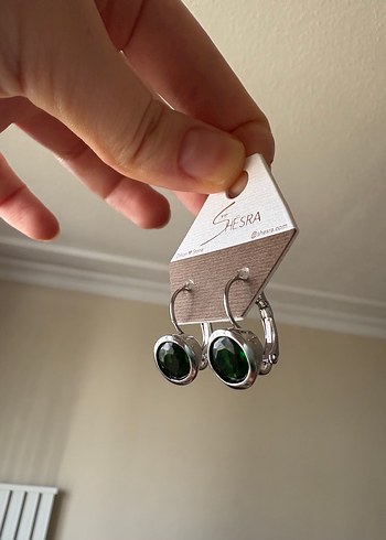 Accessorize Yeşil taşlı Küpe