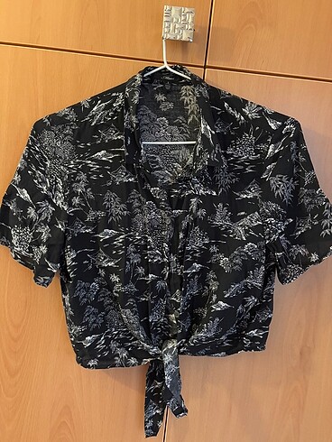 Mavi Jeans Mavi markalı bağlamalı gömlek
