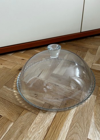 Cam Kapaklı Yuvarlak Kek Tabağı - Görsel 2