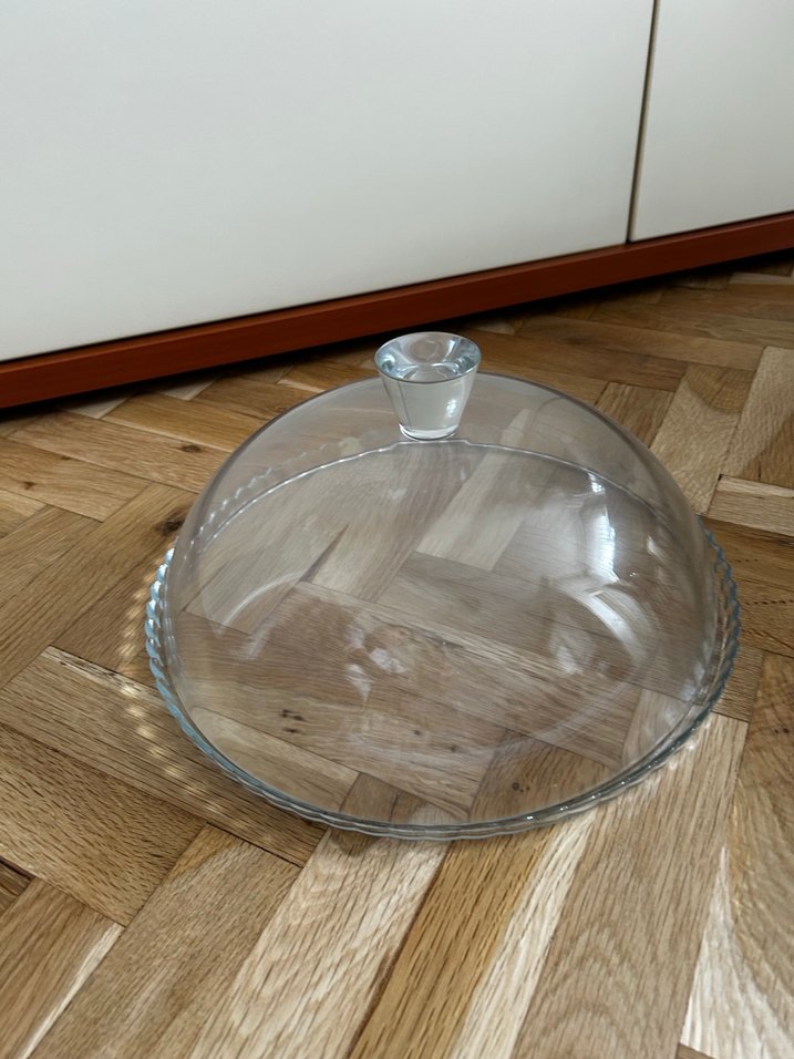 Cam Kapaklı Yuvarlak Kek Tabağı - Görsel 2