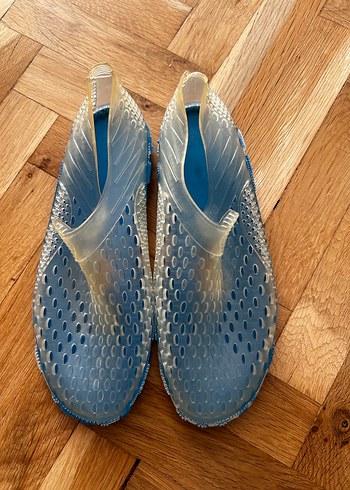 Mavi Parlak kadınSu Ayakkabısı Velcro - Görsel 5