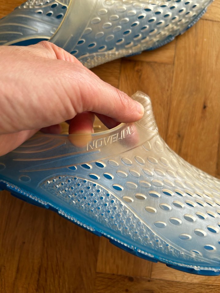 Mavi Parlak kadınSu Ayakkabısı Velcro - Görsel 2