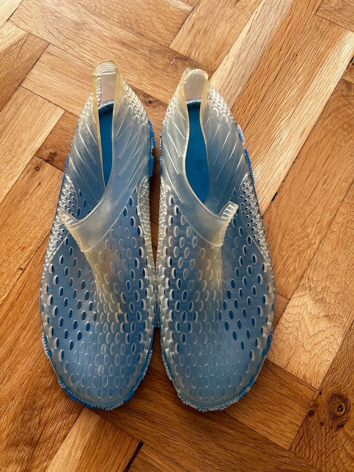 Mavi Parlak kadınSu Ayakkabısı Velcro - Görsel 5