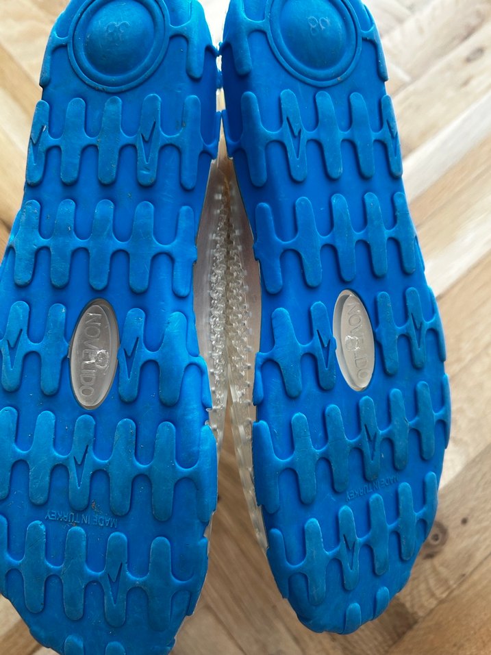 Mavi Parlak kadınSu Ayakkabısı Velcro - Görsel 4