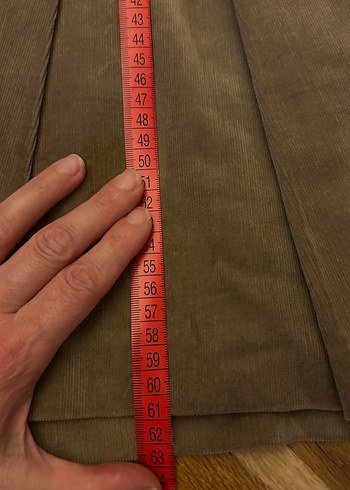 Kahverengi Kadife Pilili Midi Etek - Görsel 11