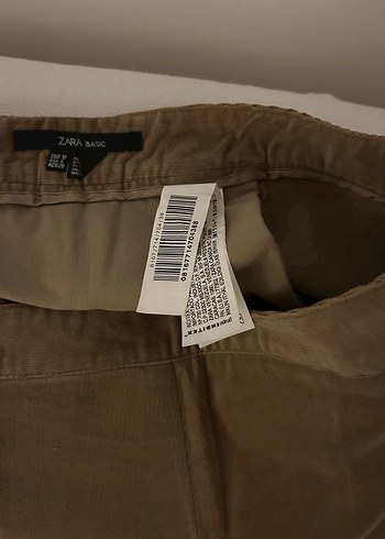 Kahverengi Kadife Pilili Midi Etek - Görsel 2