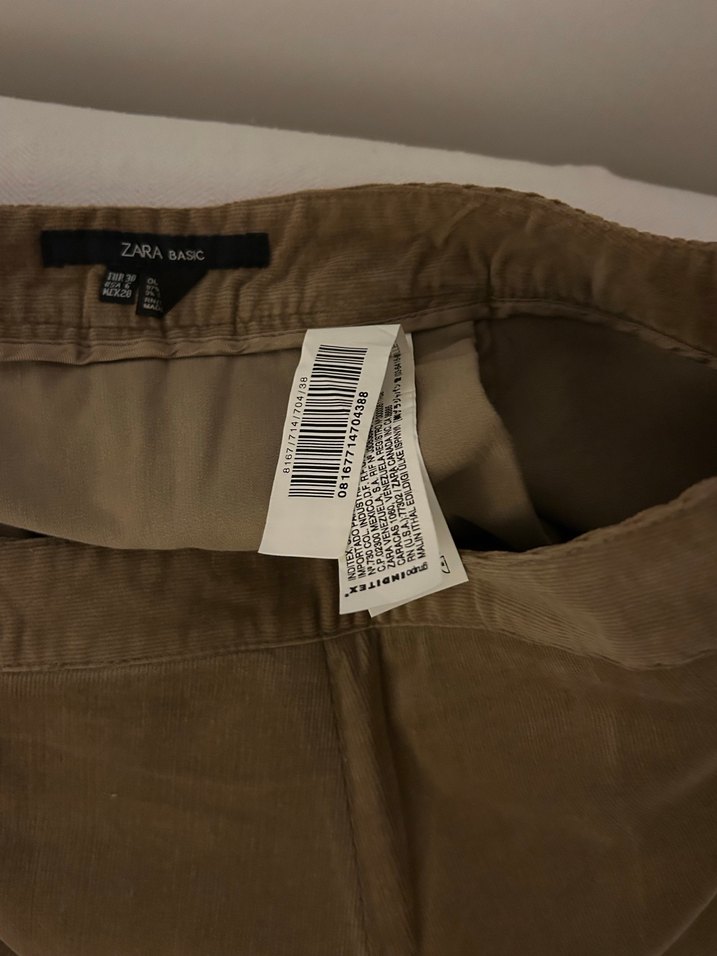 Kahverengi Kadife Pilili Midi Etek - Görsel 2