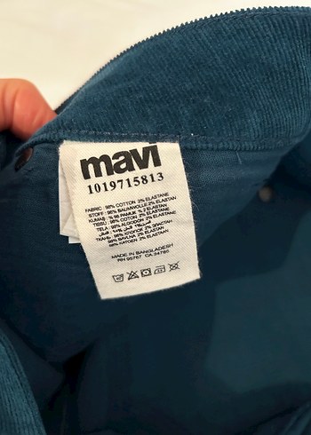 Mavi marka fitilli kadife Pantolon - Görsel 6