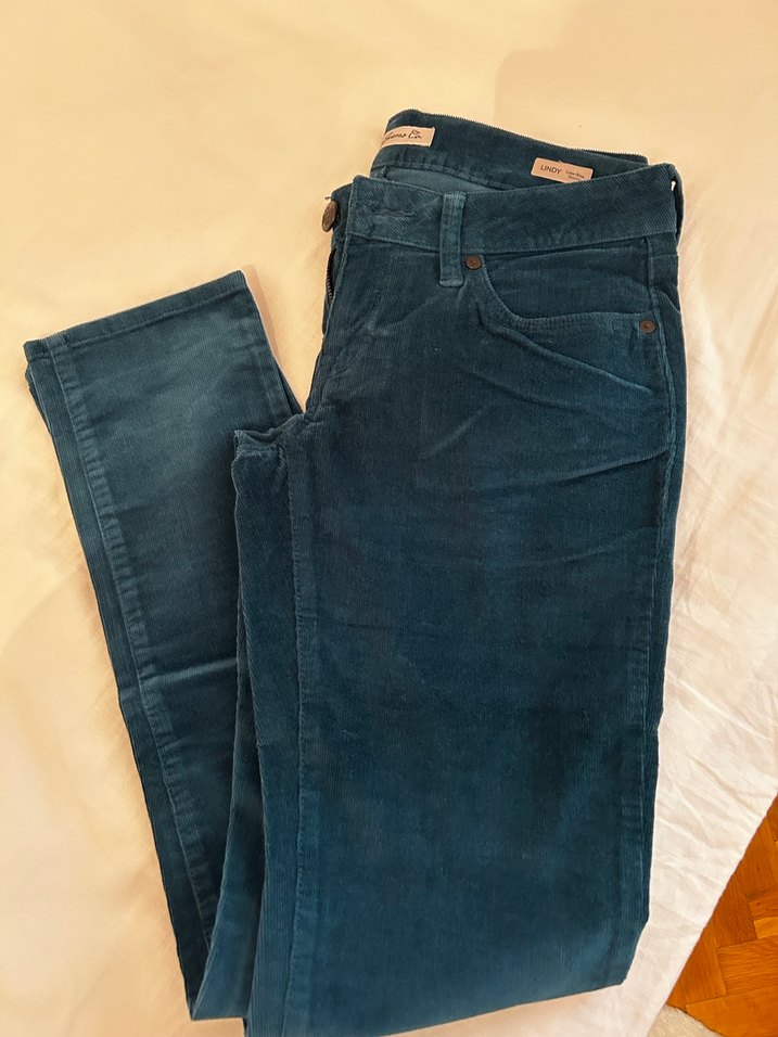 Mavi marka fitilli kadife Pantolon - Görsel 2