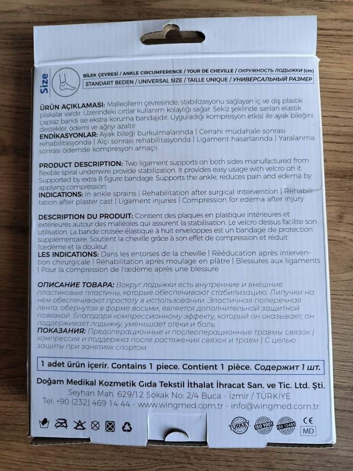 W606 Ligament Destekli Ayak Bilekliği +8 Bandajı - Görsel 2