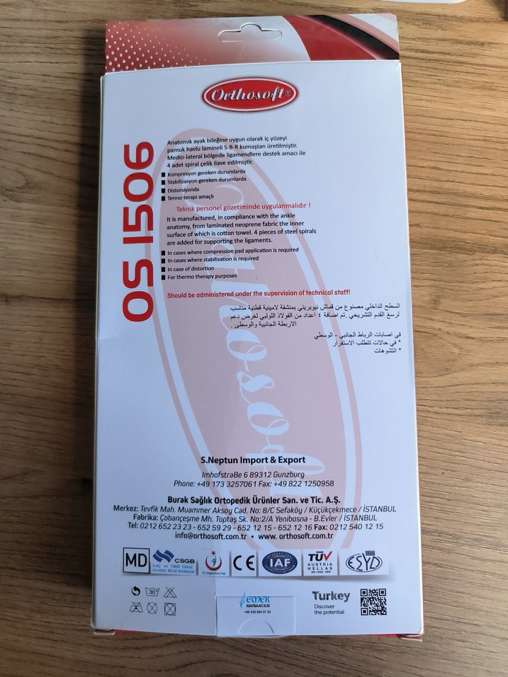 Orthosoft Siyah Ayak Bilekliği Velcro Destek - Görsel 2