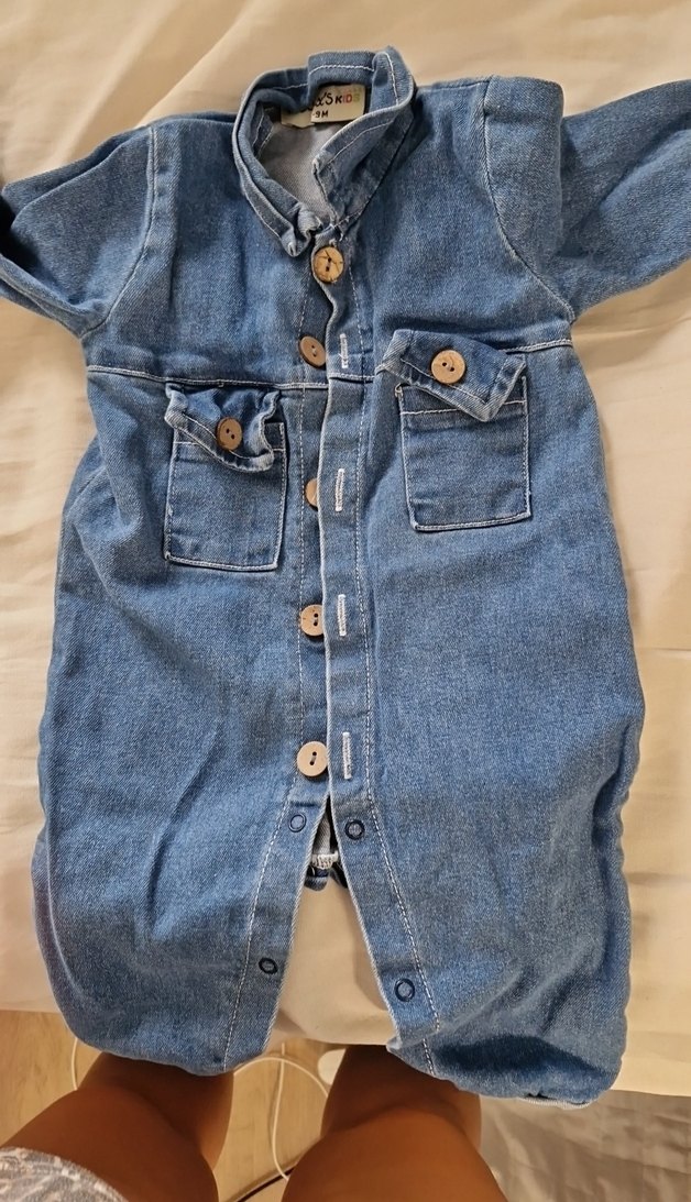 Düğmeli Erkek Kot Tulum - Görsel 2