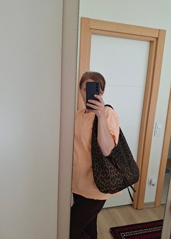  Beden Kahverengi Leopar Desenli Kadın Çanta#handbag