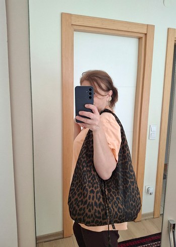 Leopar Desenli Kahverengi Kadın Çanta - Görsel 3