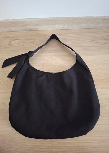 Siyah Keten Minimalist Kadın Çanta - Görsel 7