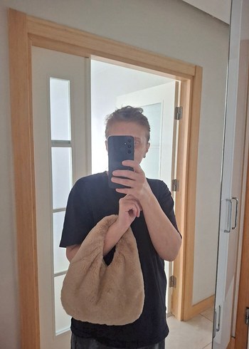 Bej Kürklü Kadın El Çantası - Görsel 4