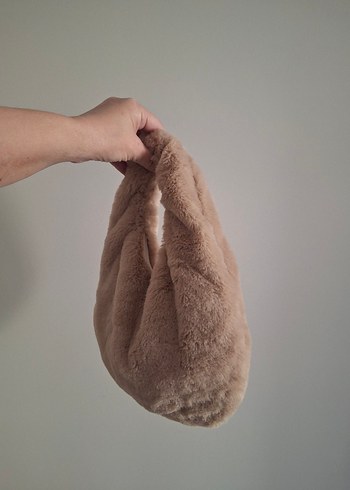 Bej Kürklü Kadın El Çantası - Görsel 2