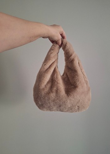 Bej Kürklü Kadın El Çantası - Görsel 7