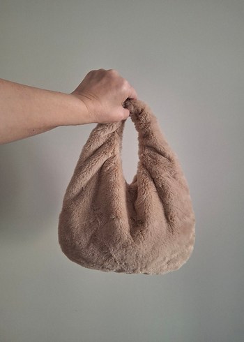 Bej Kürklü Kadın El Çantası - Görsel 3