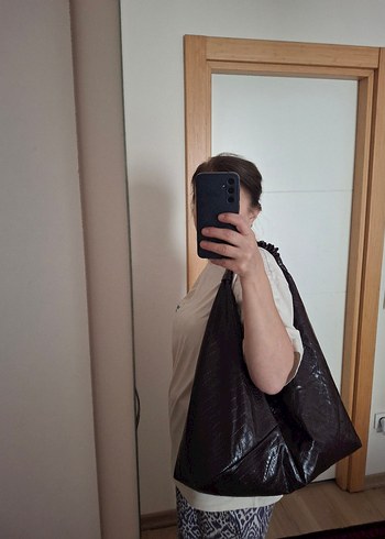 Mürdüm Deri Üçgen Çanta #elemeği - Görsel 3