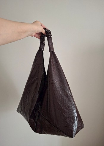 Mürdüm Deri Üçgen Çanta #elemeği - Görsel 5