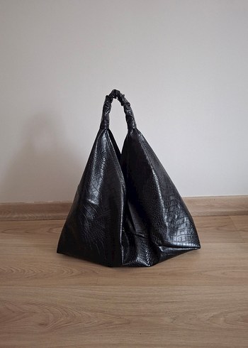 Siyah Yılan Derisi Desenli Deri Çanta #elemeği - Görsel 2