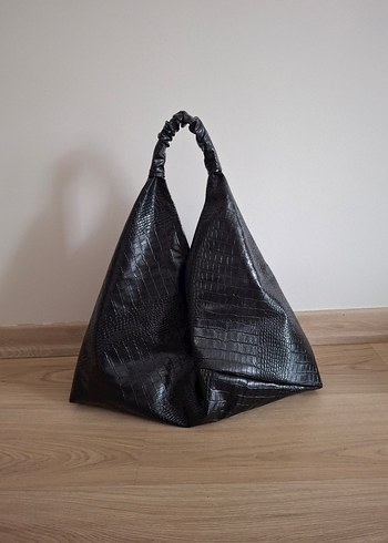 Siyah Yılan Derisi Desenli Deri Çanta #elemeği - Görsel 7