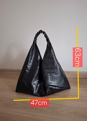 Siyah Yılan Derisi Desenli Deri Çanta #elemeği - Görsel 4