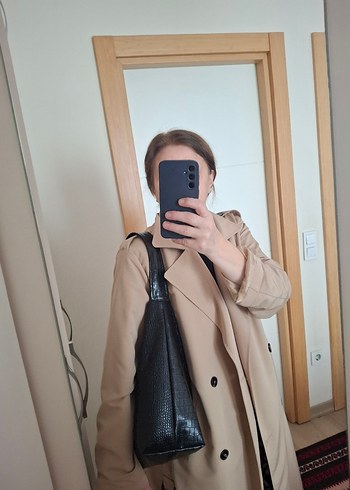 Siyah Deri Yılan Desenli Tokalı Kadın Çanta - Görsel 5