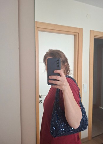 Boncuk İşlemeli Lacivert Kadın Çanta - Görsel 6