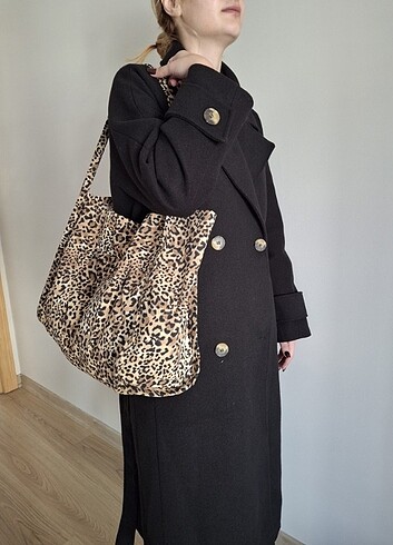 Beden Leopar Kumaş Çanta #elemeği