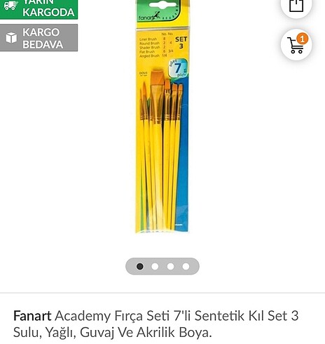 Fırça Seti 7'li Sentetik Kıl Set