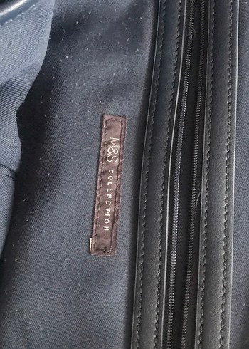 Lacivert Marks and Sepencer gerçek deri Örgü Kadın Çanta - Görsel 4