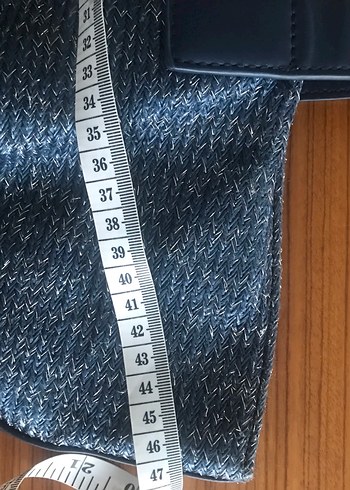 Lacivert Marks and Sepencer gerçek deri Örgü Kadın Çanta - Görsel 6