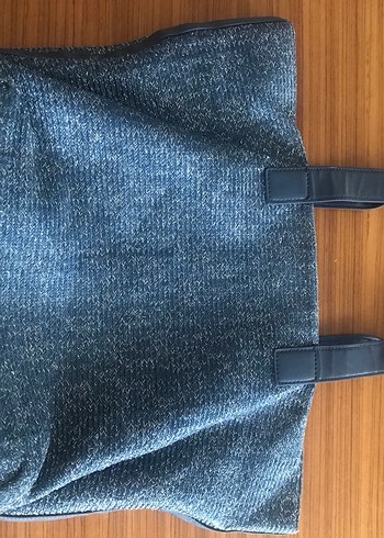 Lacivert Marks and Sepencer gerçek deri Örgü Kadın Çanta - Görsel 5