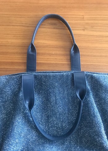 Lacivert Marks and Sepencer gerçek deri Örgü Kadın Çanta - Görsel 8