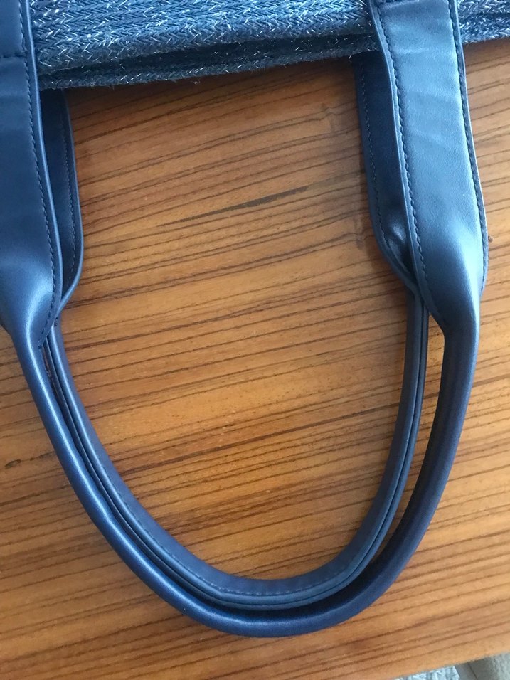 Lacivert Marks and Sepencer gerçek deri Örgü Kadın Çanta - Görsel 2