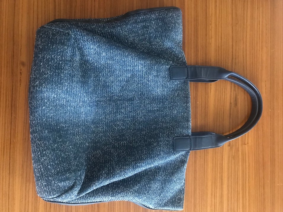 Lacivert Marks and Sepencer gerçek deri Örgü Kadın Çanta - Görsel 5