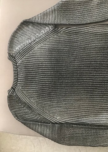 Gri gümüş kadın kazak - Görsel 3