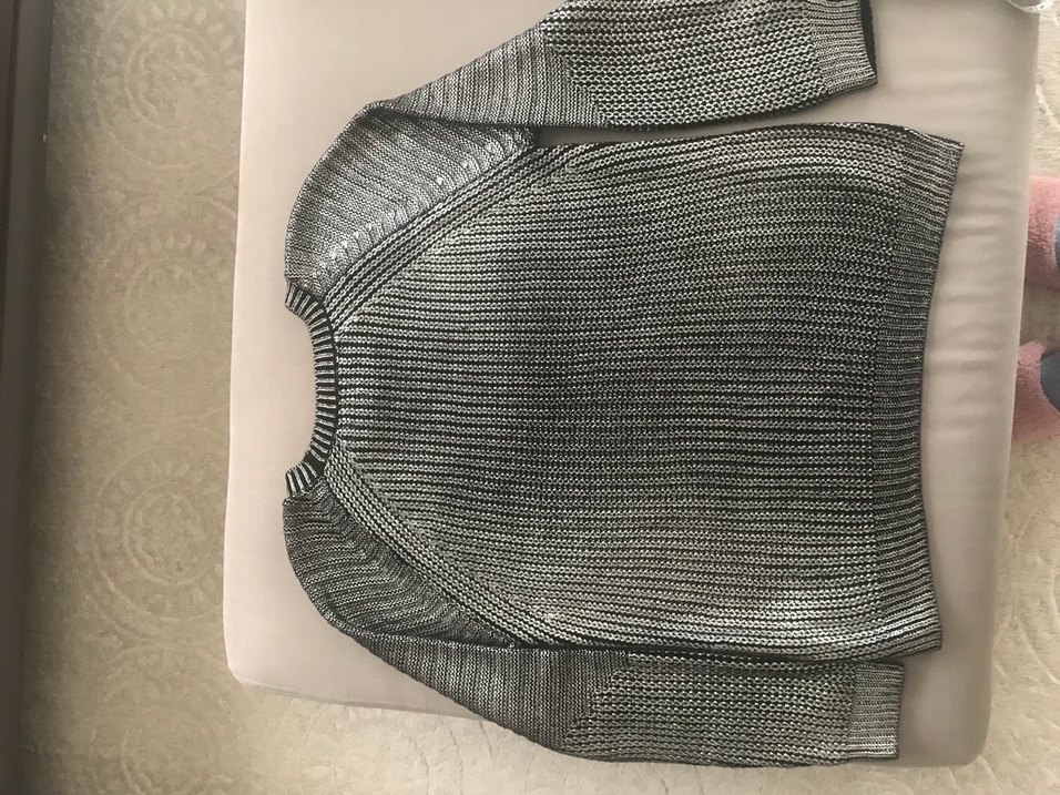 Gri gümüş kadın kazak - Görsel 3