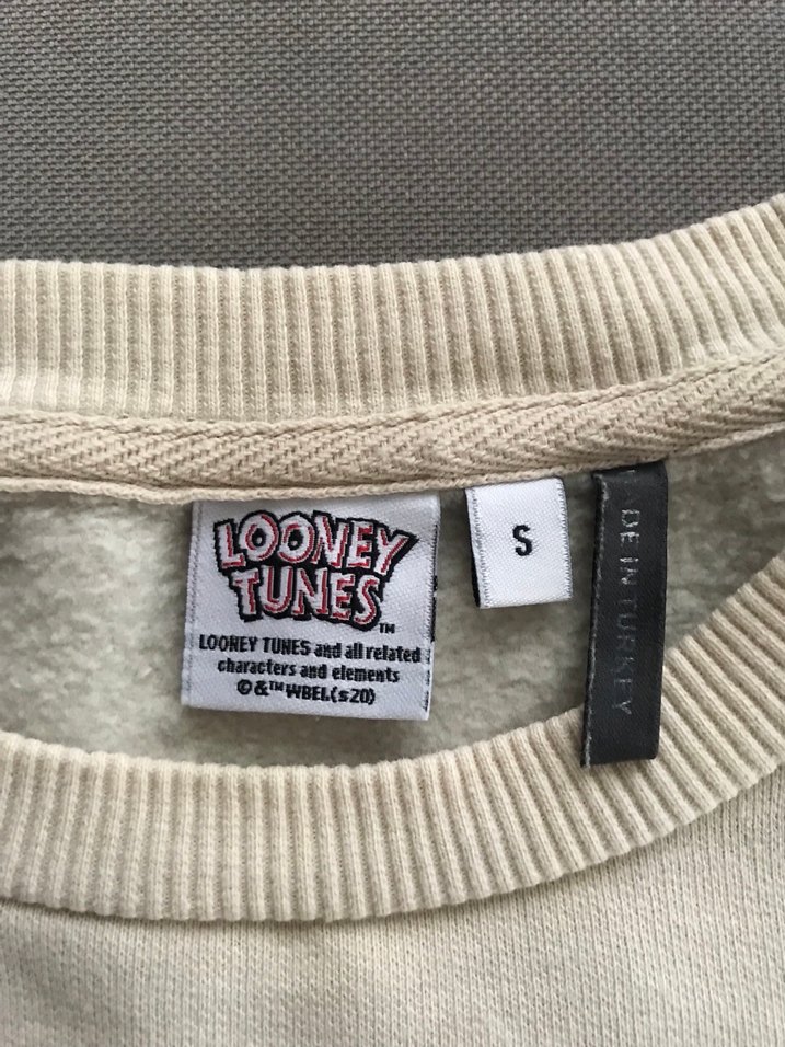 Bej  S beden Baskılı Sweatshirt - Görsel 3