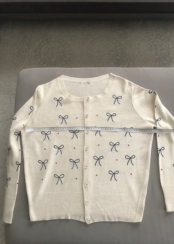 H&M krem Nakışlı Beyaz Düğmeli Kadın Hırka - Görsel 3