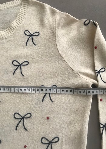 H&M krem Nakışlı Beyaz Düğmeli Kadın Hırka - Görsel 2