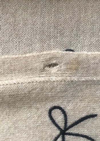 H&M krem Nakışlı Beyaz Düğmeli Kadın Hırka - Görsel 6