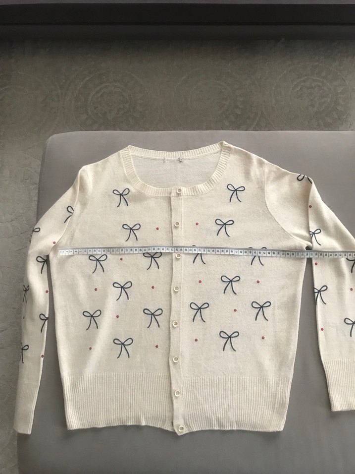 H&M krem Nakışlı Beyaz Düğmeli Kadın Hırka - Görsel 3