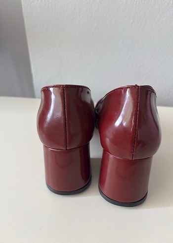 39 Beden bordo Renk Bordo Tokalı Kadın Topuklu Klasik Ayakkabı
