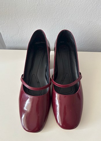 39 Beden Bordo Tokalı Kadın Topuklu Klasik Ayakkabı